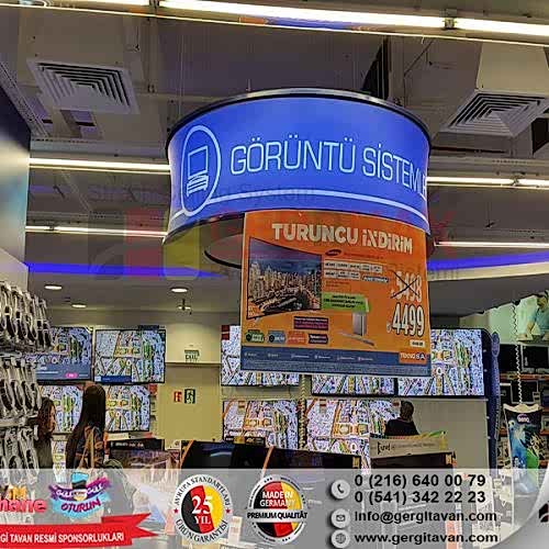 Teknosa İstanbul Işıklı Kasa Gergi Tavan Projesi