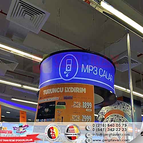 Teknosa İstanbul Işıklı Kasa Gergi Tavan Projesi