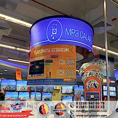 Teknosa İstanbul Işıklı Kasa Gergi Tavan Projesi