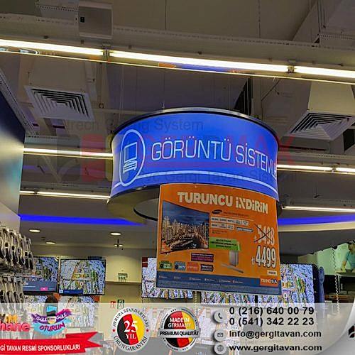 Teknosa İstanbul Işıklı Kasa Gergi Tavan Projesi